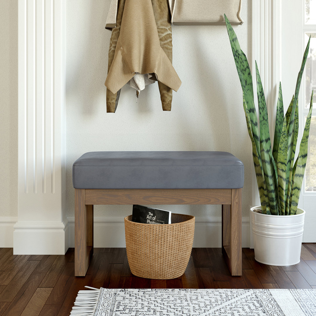 Milltown Upholstered Solid Wood Contemporary Rectangular Ottoman Bench with High-Density Foam